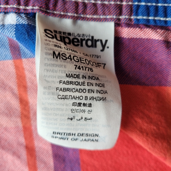Superdry Colorful Plaid Shirt, VGUC, Size S - Picture 9 of 9